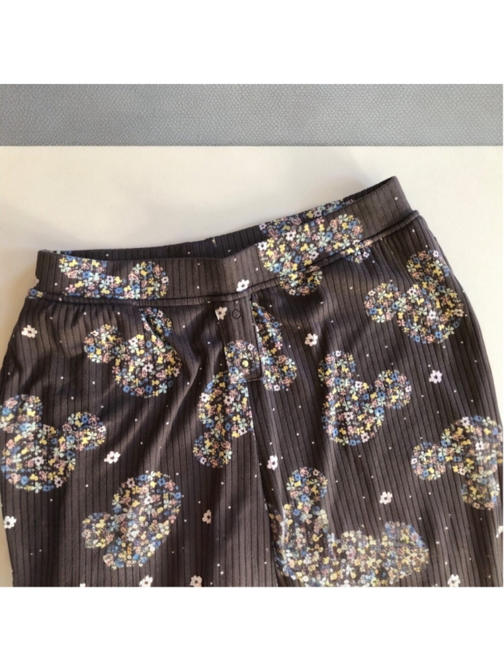 Size XS (0-2) Disney Mickey Mouse Whimsical Knit Pull Up Floral Lounge Pants - Picture 5 of 10